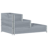 Vidaxx erhöhter Pflanzkasten 3-lagig 120x80 cm massives Kiefernholz grau