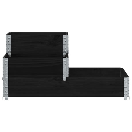 Vidaxx Hochkübel 3-lagig 120x80 cm massives Kiefernholz schwarz