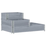 Vidaxx erhöhter Pflanzkasten 3-lagig 120x80 cm massives Kiefernholz grau