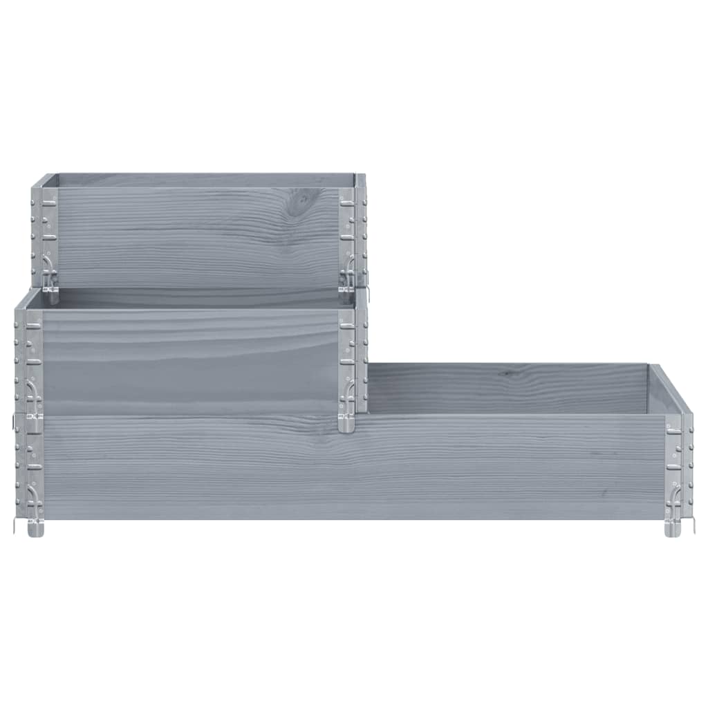 Vidaxx erhöhter Pflanzkasten 3-lagig 120x80 cm massives Kiefernholz grau