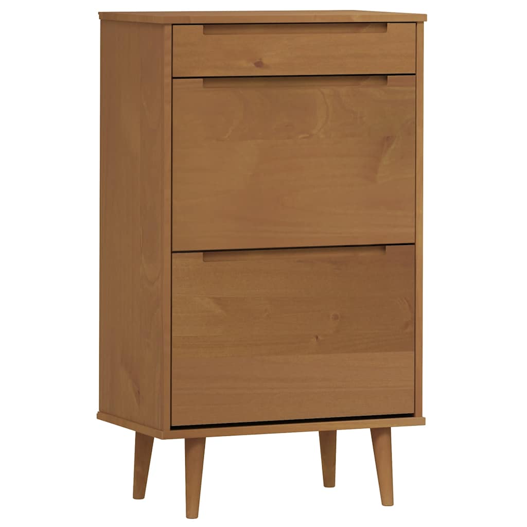 Vidaxx Schuhschrank Molde 59,5x35x103 cm massives Kiefernholz braun