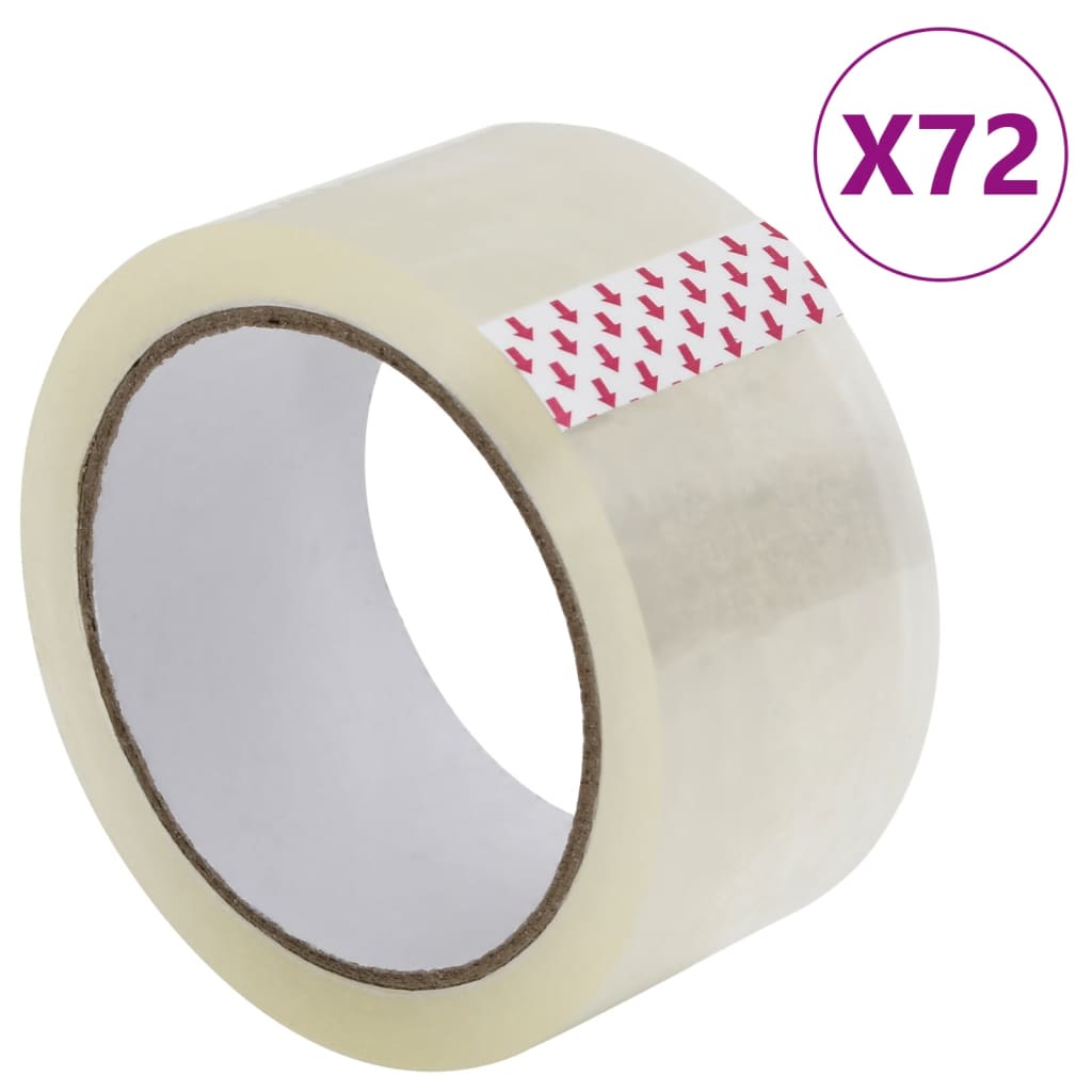 VidaXL Verpackungsband 72 Stück 48 mm x 66 m transparent