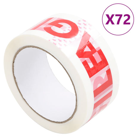 Vidaxl Verpackungsbänder 72 Stück mit fragilem Aufdruck 48 mm x 66 m weiß