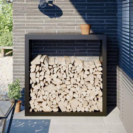 Vidaxx Kaminholzregal 100x40x100 cm Stahl schwarz