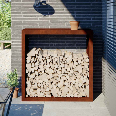 Vidaxx Kaminholzregal 100x40x100 cm wetterfester Stahl