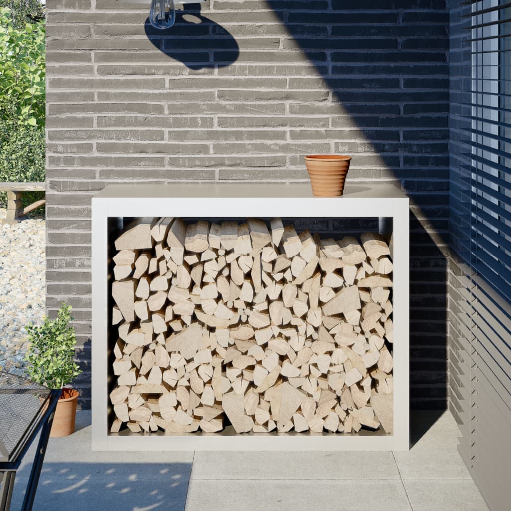 Vidaxx Kaminholzregal 100x40x80 cm Stahl weiß