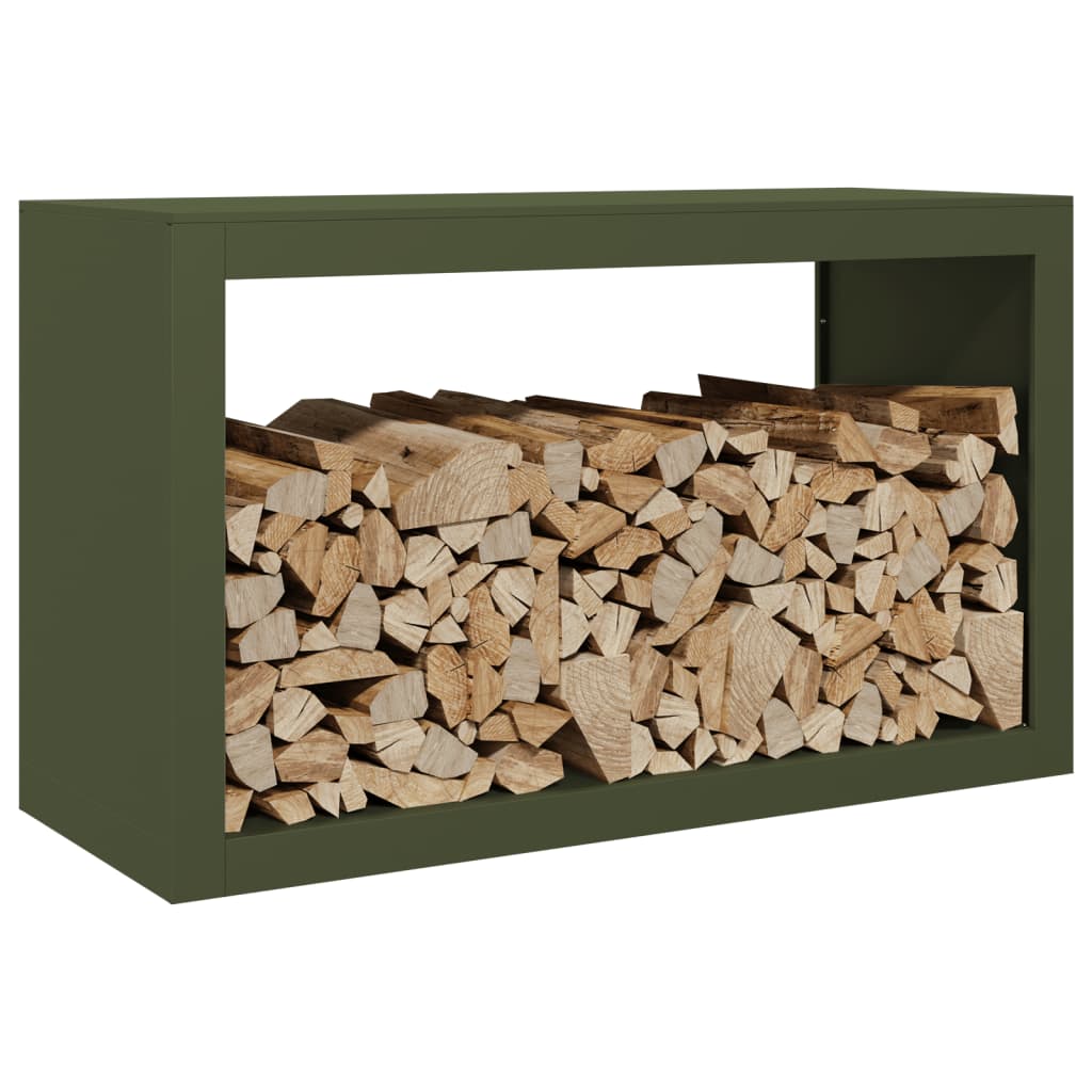 Vidaxx Brennholzregal 100x40x60 cm Stahl grün