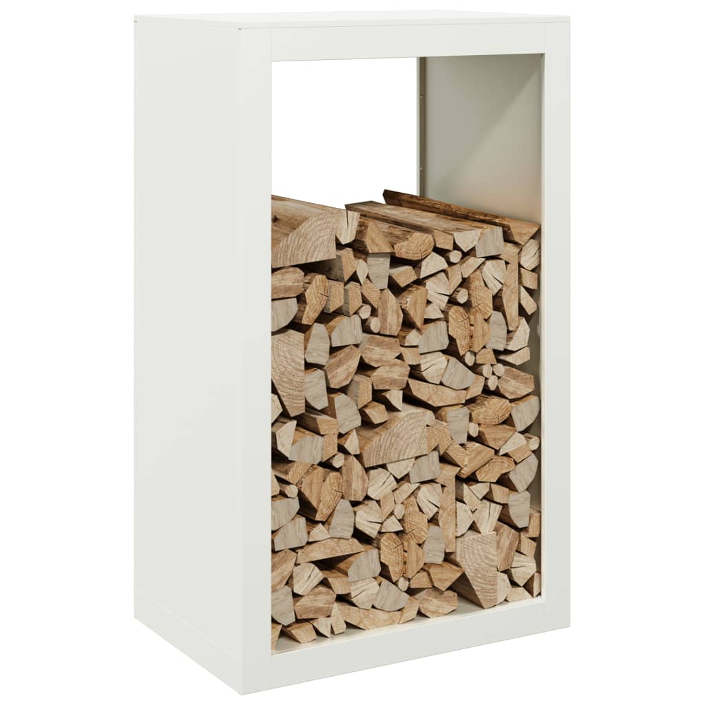 Vidaxx Kaminholzregal 60x40x100 cm Stahl weiß