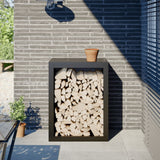 Vidaxx Kaminholzregal 60x40x80 cm Stahl schwarz