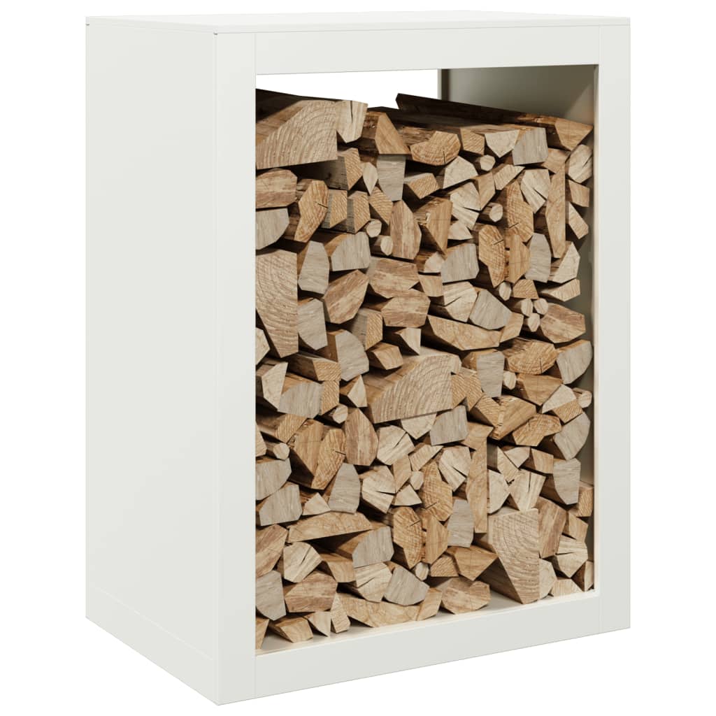 Vidaxx Kaminholzregal 60x40x80 cm Stahl weiß