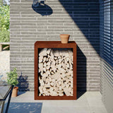 Vidaxx Kaminholzregal 60x40x80 cm wetterfester Stahl