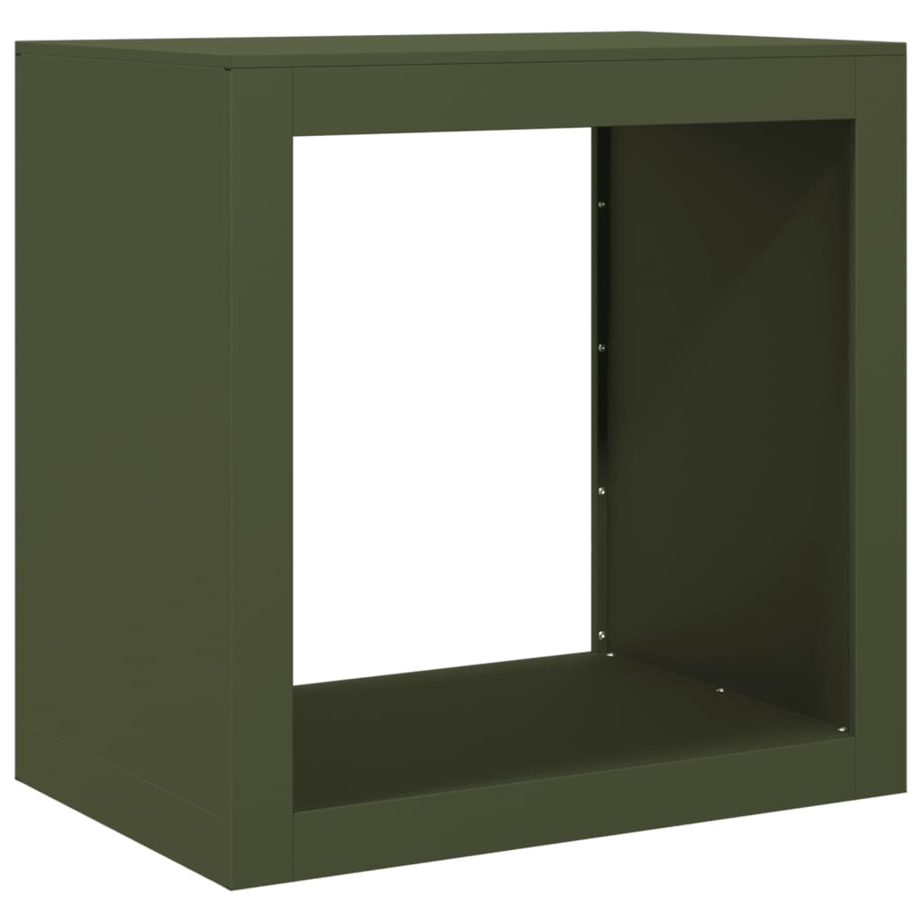 Vidaxx Kaminholzregal 60x40x60 cm Stahl grün
