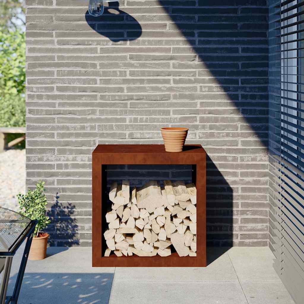 Vidaxx Kaminholzregal 60x40x60 cm wetterfester Stahl