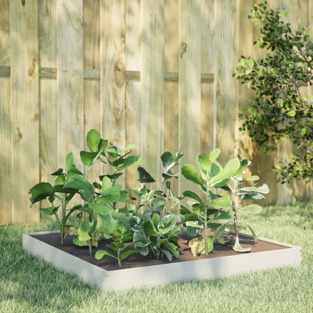 Vidaxx Pflanzgefäß erhöht 100x100x18,5 cm Stahl weiß