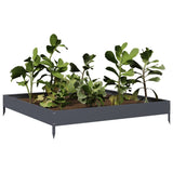 Vidaxl plantenbak verhoogd 100x100x18,5 cm staal antracietkleurig