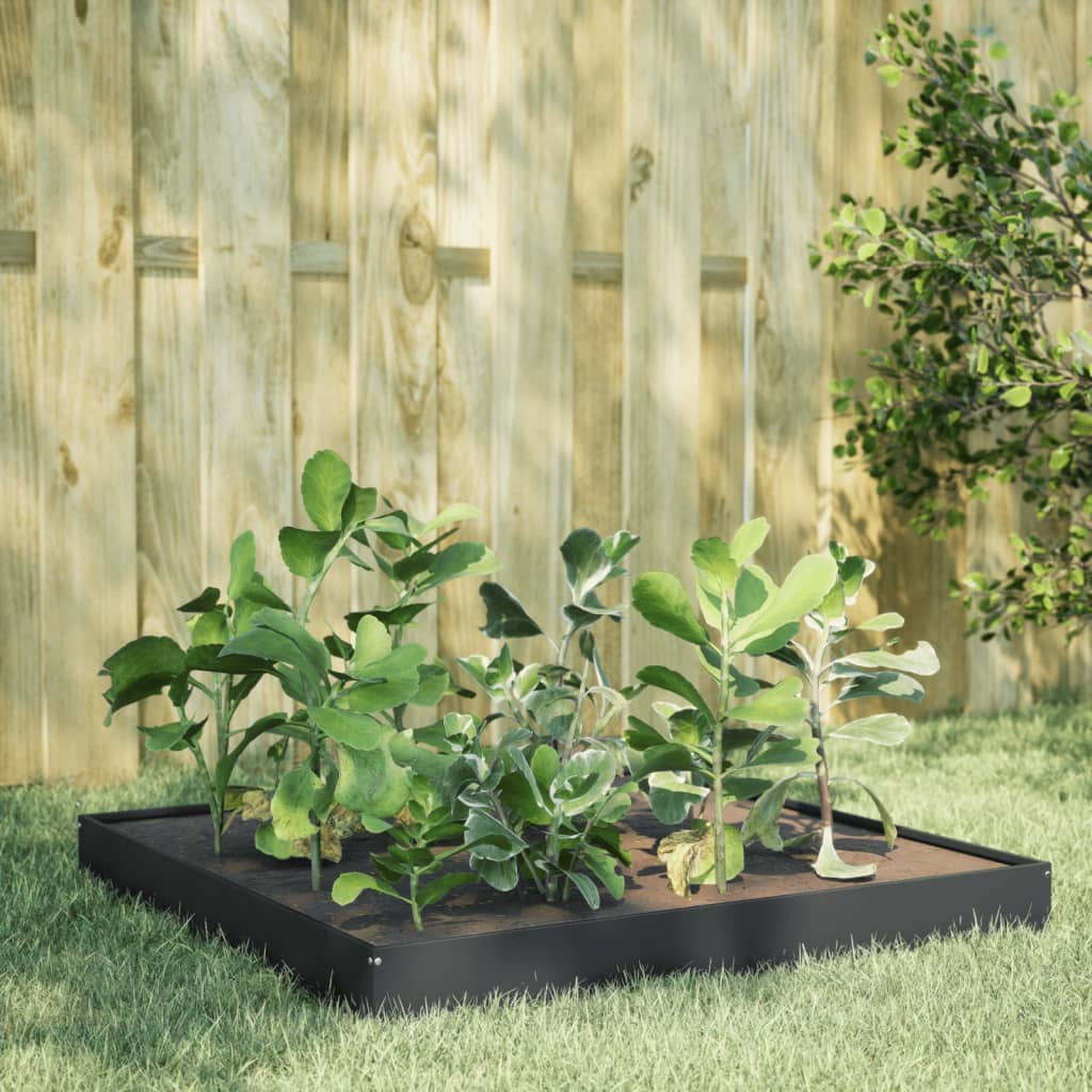 Vidaxx Pflanzgefäß erhöht 100x100x18,5 cm Stahl Anthrazit
