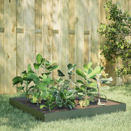 Vidaxx Pflanzgefäß erhöht 100x100x18,5 cm Stahl olivgrün