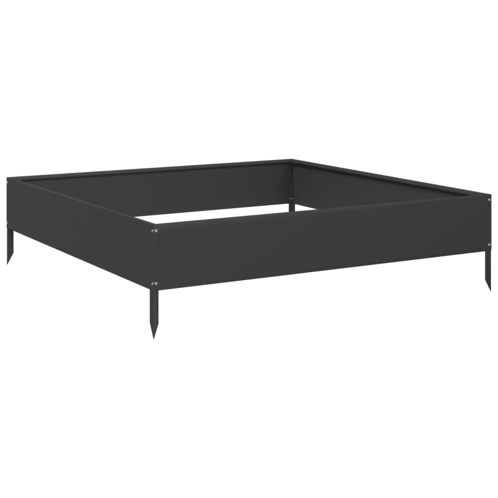 Vidaxx Pflanzgefäß erhöht 100x100x26 cm Stahl schwarz