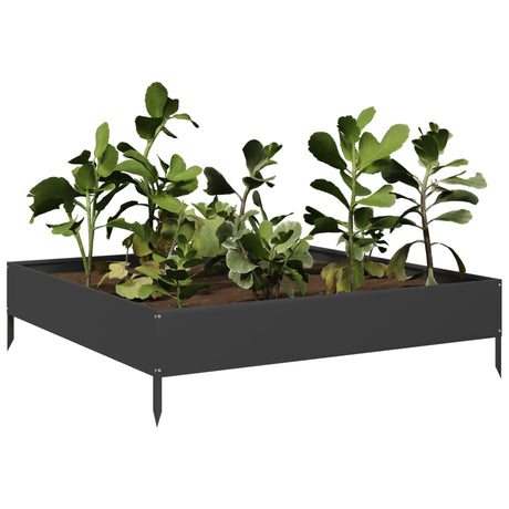 Vidaxx Pflanzgefäß erhöht 100x100x26 cm Stahl schwarz