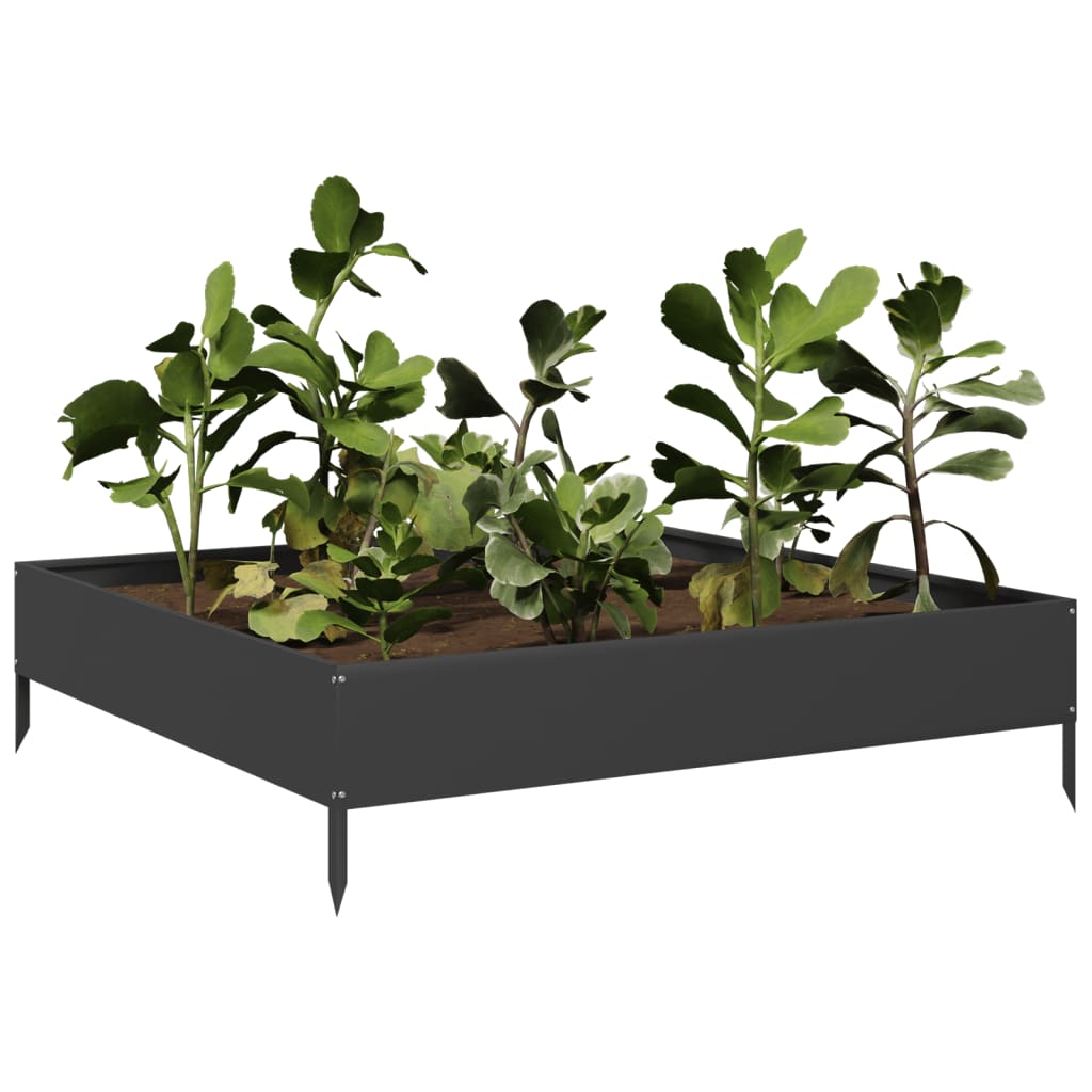Vidaxx Pflanzgefäß erhöht 100x100x26 cm Stahl schwarz