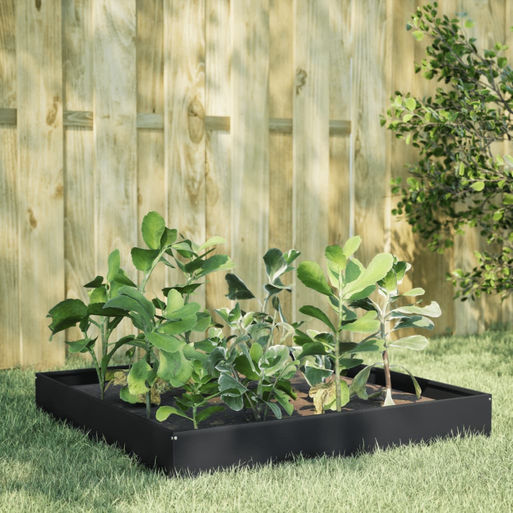 Vidaxx Pflanzgefäß erhöht 100x100x26 cm Stahl schwarz