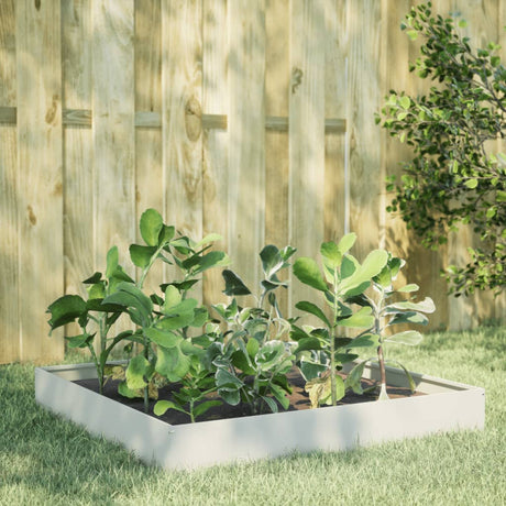Vidaxx Pflanzgefäß erhöht 100x100x26 cm Stahl weiß