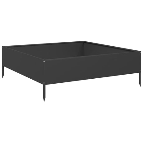 Vidaxx Pflanzgefäß erhöht 100x100x33,5 cm Stahl schwarz