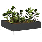 Vidaxx Pflanzgefäß erhöht 100x100x33,5 cm Stahl schwarz