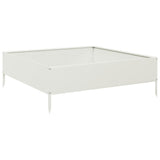Vidaxx Pflanzgefäß erhöht 100x100x33,5 cm Stahl weiß