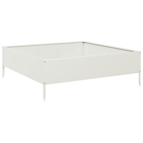 Vidaxx Pflanzgefäß erhöht 100x100x33,5 cm Stahl weiß