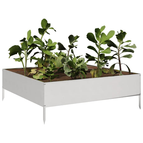 Vidaxx Pflanzgefäß erhöht 100x100x33,5 cm Edelstahl