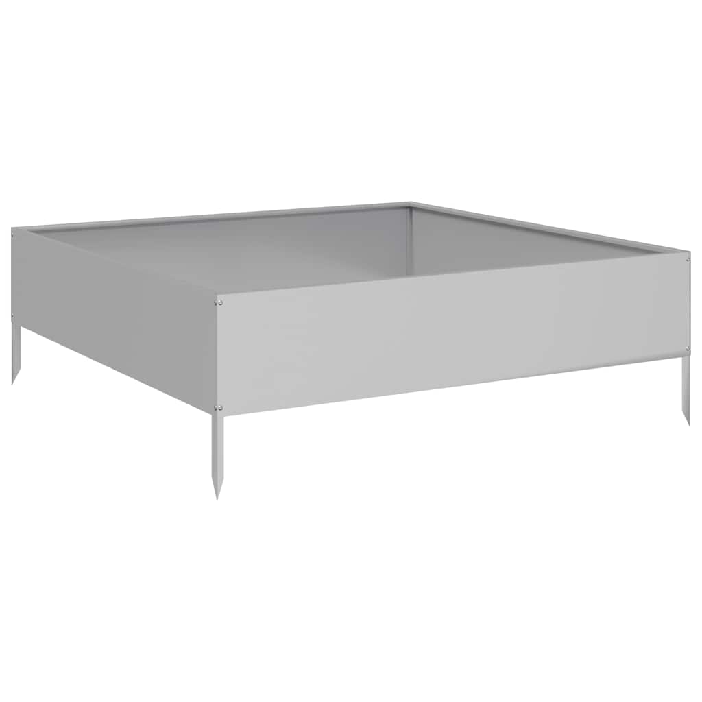 VidaXL Pflanzgefäß erhöht 100x100x33,5 cm aus verzinktem Stahl