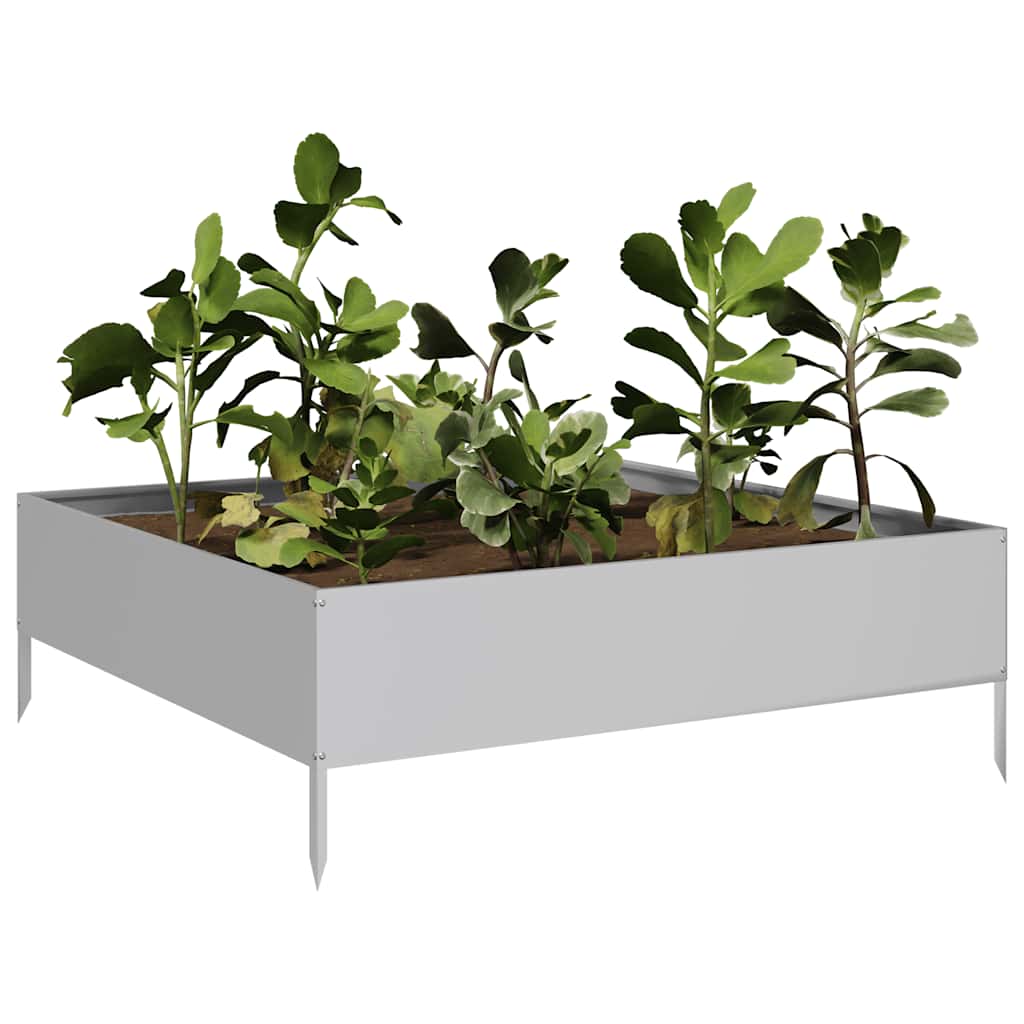 VidaXL Pflanzgefäß erhöht 100x100x33,5 cm aus verzinktem Stahl