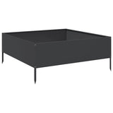 Vidaxx Pflanzgefäß erhöht 100x100x25 cm Stahl schwarz