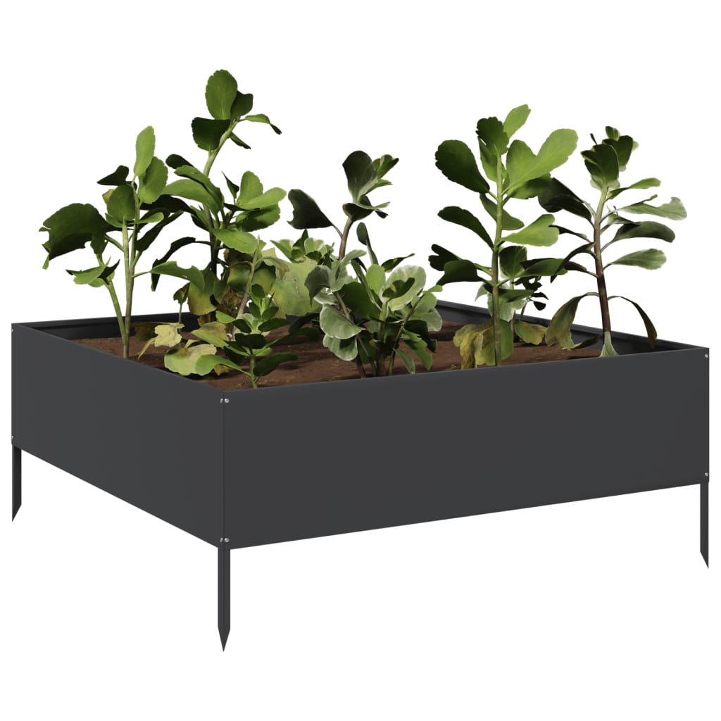 Vidaxx Pflanzgefäß erhöht 100x100x25 cm Stahl schwarz