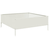 Vidaxx Pflanzgefäß erhöht 100x100x25 cm Stahl weiß
