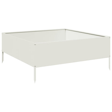 Vidaxx Pflanzgefäß erhöht 100x100x25 cm Stahl weiß