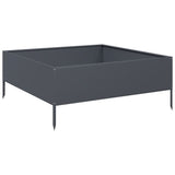 Vidaxx Pflanzgefäß erhöht 100x100x25 cm Stahl Anthrazit