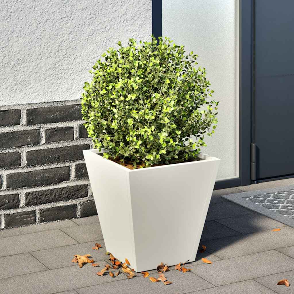 Vidaxx Pflanzgefäß 30x30x30 cm Stahl weiß