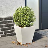 Vidaxx Pflanzgefäß 30x30x30 cm Stahl weiß