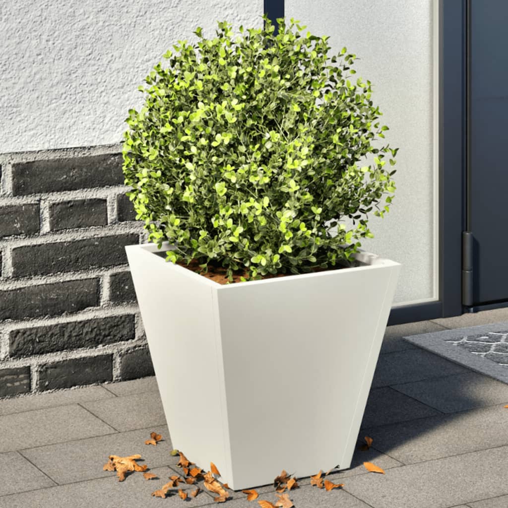 Vidaxx Pflanzgefäße 2 Stk. 30x30x30 cm Stahl weiß