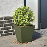 Vidaxx Pflanzgefäß 30x30x30 cm Stahl olivgrün