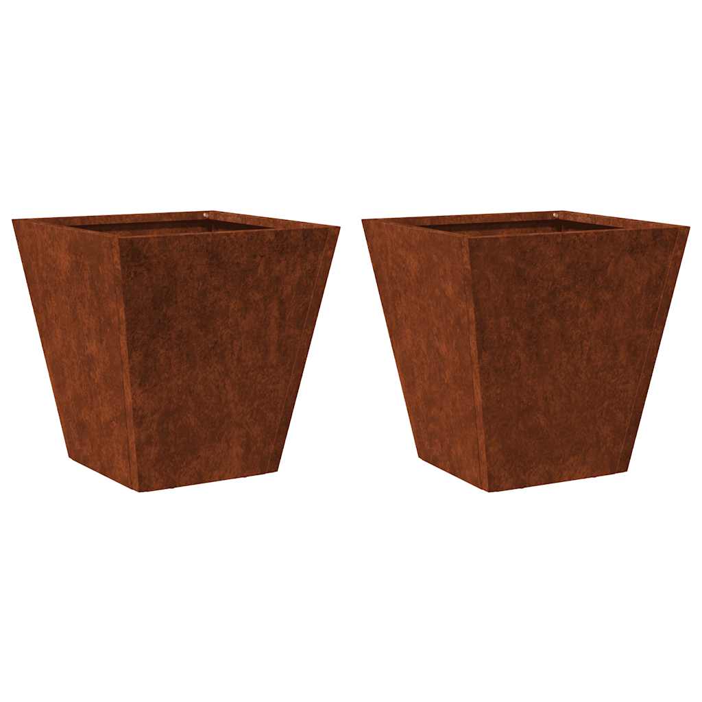 Vidaxx Pflanzgefäße 2 Stk. 30x30x30 cm wetterfester Stahl