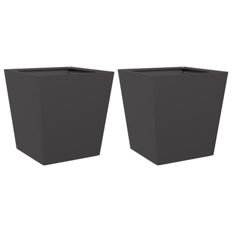 Vidaxx Pflanzgefäße 2 Stk. 40x40x40 cm Stahl schwarz