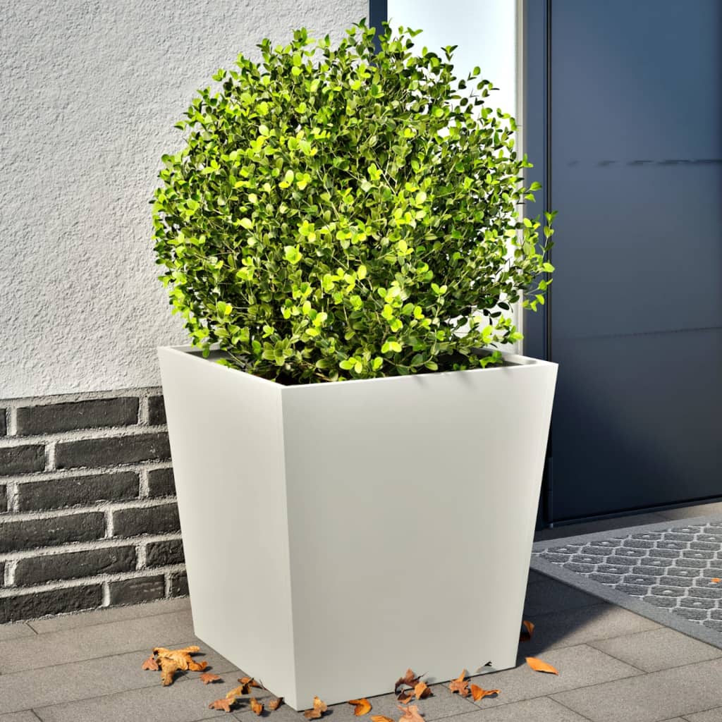 Vidaxx Pflanzgefäße 2 Stk. 50x50x50 cm Stahl weiß