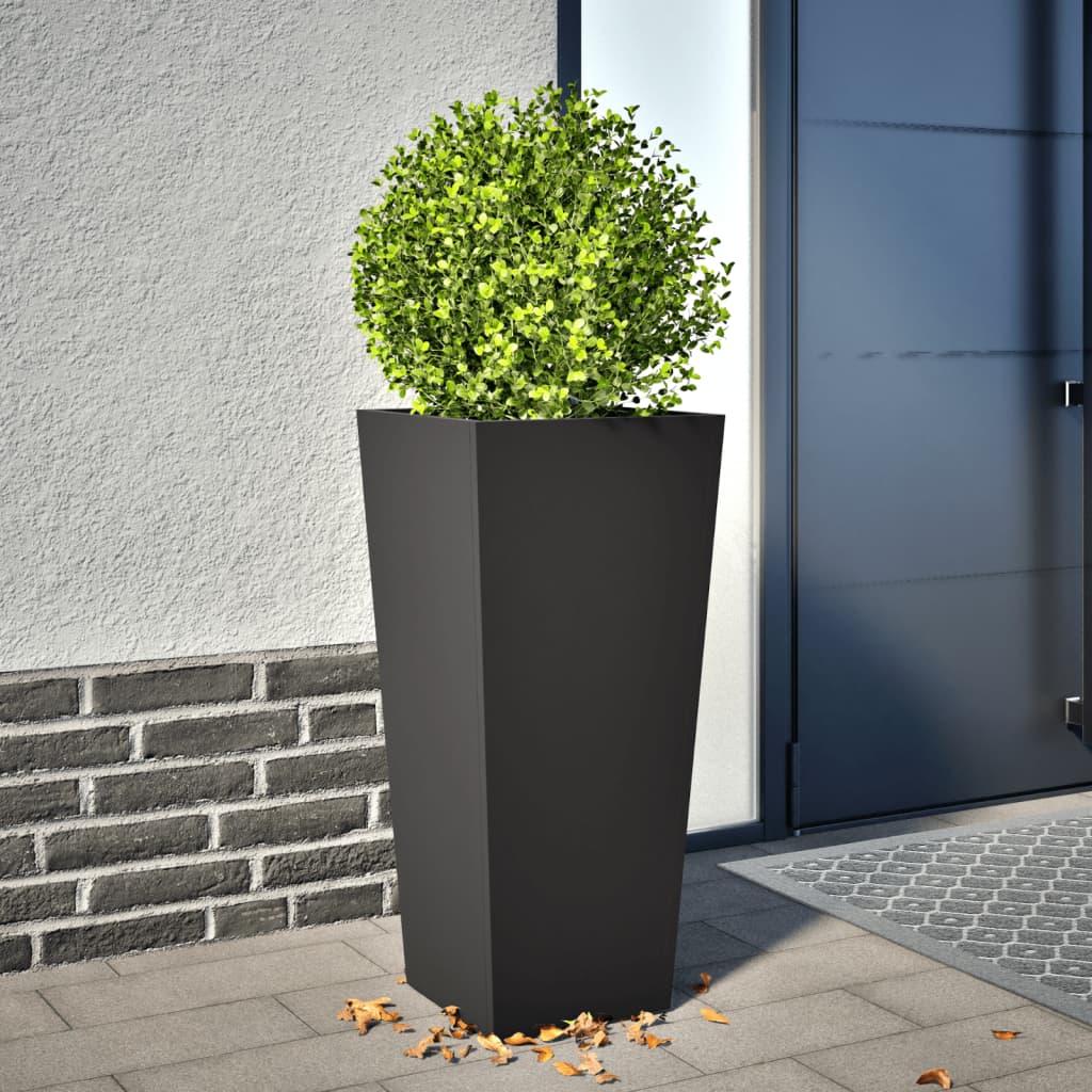 Vidaxx Pflanzgefäß 35x35x75 cm Stahl schwarz