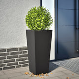 Vidaxx Pflanzgefäß 35x35x75 cm Stahl schwarz
