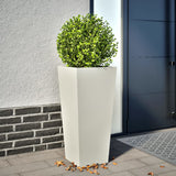 Vidaxx Pflanzgefäß 35x35x75 cm Stahl weiß