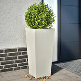 Vidaxx Pflanzgefäße 2 Stk. 35x35x75 cm Stahl weiß