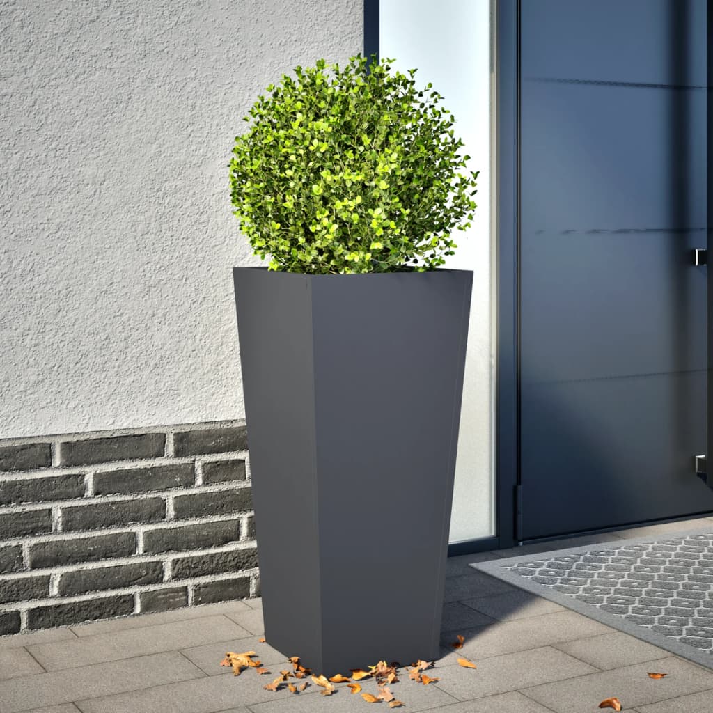 Vidaxx Pflanzgefäß 35x35x75 cm Stahl Anthrazit